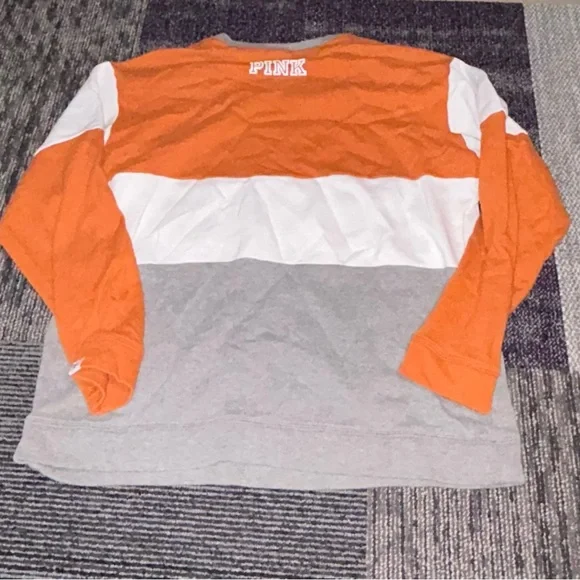 PINK Victoria's Secret Orange and Gray Texas Sweatshirt - Picture 5 of 5